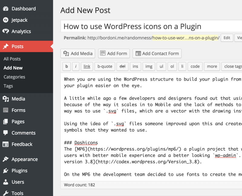 WordPress Administration Icons